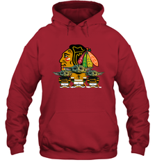 Chicago Blackhawks Star Wars Logo Baby Yoda Hoodie - PrimaryTee