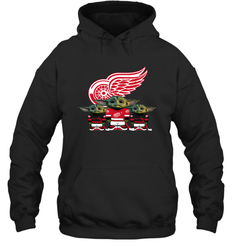Detroit Red Wings Star Wars Logo Baby Yoda Hoodie - PrimaryTee