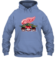 Detroit Red Wings Star Wars Logo Baby Yoda Hoodie - PrimaryTee