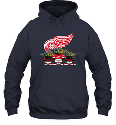 Detroit Red Wings Star Wars Logo Baby Yoda Hoodie - PrimaryTee