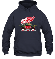 Detroit Red Wings Star Wars Logo Baby Yoda Hoodie - PrimaryTee
