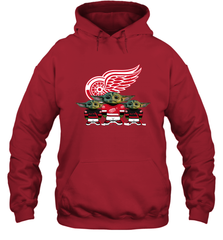 Detroit Red Wings Star Wars Logo Baby Yoda Hoodie - PrimaryTee