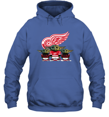 Detroit Red Wings Star Wars Logo Baby Yoda Hoodie - PrimaryTee