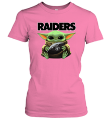 Baby Yoda Loves The Oakland Raiders Star Wars NFL Shirts Women's T-Shirt - PrimaryTee