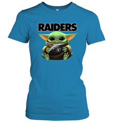 Baby Yoda Loves The Oakland Raiders Star Wars NFL Shirts Women's T-Shirt - PrimaryTee