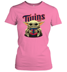Baby Yoda Hugs The Minnesota Twins Shirts Women's T-Shirt - PrimaryTee
