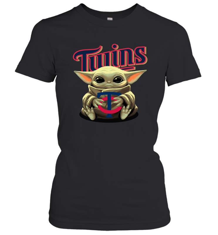 Baby Yoda Hugs The Minnesota Twins Shirts Women's T-Shirt - PrimaryTee