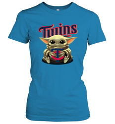 Baby Yoda Hugs The Minnesota Twins Shirts Women's T-Shirt - PrimaryTee