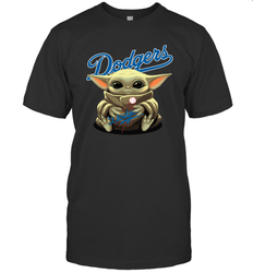 Baby Yoda Hugs The Los Angeles Dodgers Shirts Men's T-Shirt - PrimaryTee