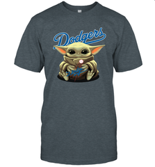 Baby Yoda Hugs The Los Angeles Dodgers Shirts Men's T-Shirt - PrimaryTee