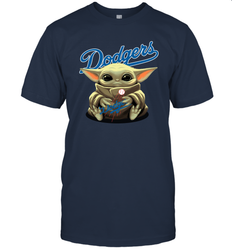 Baby Yoda Hugs The Los Angeles Dodgers Shirts Men's T-Shirt - PrimaryTee