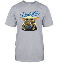 Baby Yoda Hugs The Los Angeles Dodgers Shirts Men's T-Shirt - PrimaryTee