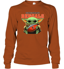 Baby Yoda Loves The Cincinnati Bengals Star Wars NFL Shirts Long Sleeve T-Shirt - PrimaryTee