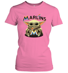 Baby Yoda Hugs The Miami Marlins Shirts Women's T-Shirt - PrimaryTee