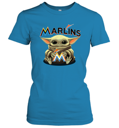Baby Yoda Hugs The Miami Marlins Shirts Women's T-Shirt - PrimaryTee