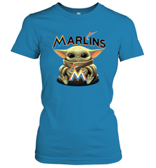 Baby Yoda Hugs The Miami Marlins Shirts Women's T-Shirt - PrimaryTee