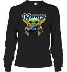 Baby Yoda Loves The Los Angeles Rams Star Wars NFL Shirts Long Sleeve T-Shirt - PrimaryTee