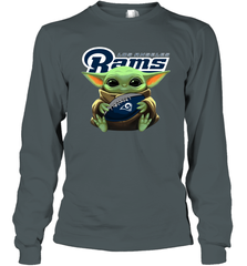 Baby Yoda Loves The Los Angeles Rams Star Wars NFL Shirts Long Sleeve T-Shirt - PrimaryTee