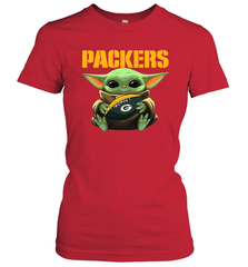 Baby Yoda Loves The Green Bay Packers Star Wars NFL Shirts Women's T-Shirt - PrimaryTee
