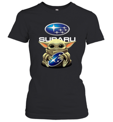 Baby Yoda Hugs The Subaru Car Logo Star Wars Shirts Women's T-Shirt - PrimaryTee