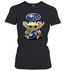 Baby Yoda Hugs The Subaru Car Logo Star Wars Shirts Women's T-Shirt - PrimaryTee