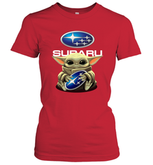 Baby Yoda Hugs The Subaru Car Logo Star Wars Shirts Women's T-Shirt - PrimaryTee