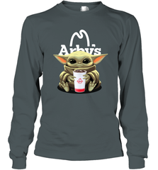 Baby Yoda Hugs Arbys Cup Star Wars Shirts Long Sleeve T-Shirt - PrimaryTee