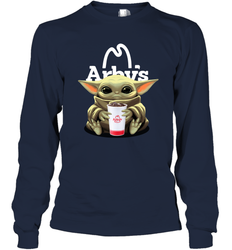 Baby Yoda Hugs Arbys Cup Star Wars Shirts Long Sleeve T-Shirt - PrimaryTee