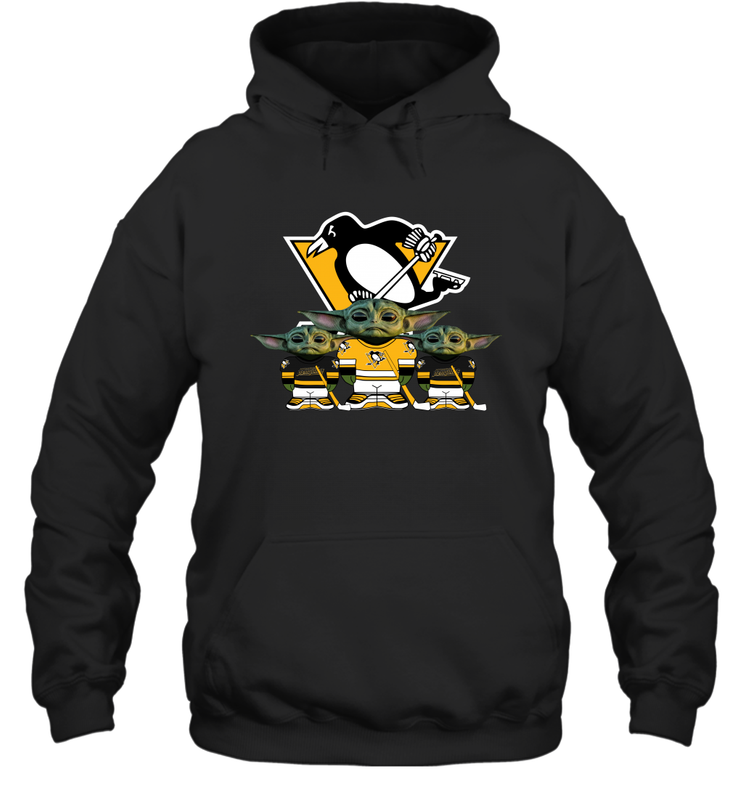 Pittsburgh Penguins Star Wars Logo Baby Yoda Hoodie - PrimaryTee
