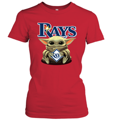 Baby Yoda Hugs The Tampa Bay Rays Shirts Women's T-Shirt - PrimaryTee