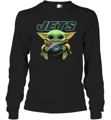 Baby Yoda Loves The New York Jets Star Wars NFL Shirts Long Sleeve T-Shirt - PrimaryTee
