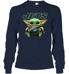 Baby Yoda Loves The New York Jets Star Wars NFL Shirts Long Sleeve T-Shirt - PrimaryTee