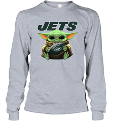 Baby Yoda Loves The New York Jets Star Wars NFL Shirts Long Sleeve T-Shirt - PrimaryTee