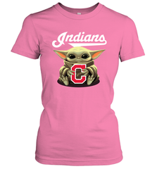 Baby Yoda Hugs The Cleveland Indians Shirts Women's T-Shirt - PrimaryTee
