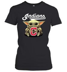 Baby Yoda Hugs The Cleveland Indians Shirts Women's T-Shirt - PrimaryTee