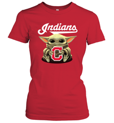 Baby Yoda Hugs The Cleveland Indians Shirts Women's T-Shirt - PrimaryTee