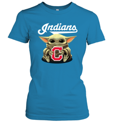 Baby Yoda Hugs The Cleveland Indians Shirts Women's T-Shirt - PrimaryTee