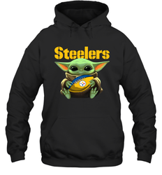 Baby Yoda Loves The Pittsburgh Steelers Star Wars NFL Shirts Hoodie - PrimaryTee