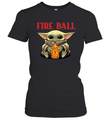 Baby Yoda Hugs Fireball Bottle Star Wars Shirts Women's T-Shirt - PrimaryTee