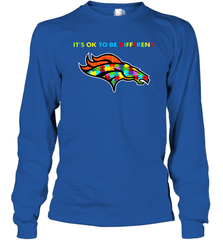 It's Ok To Be Different Denver Broncos Autism Shirt Long Sleeve T-Shirt - PrimaryTee