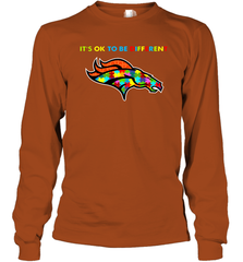 It's Ok To Be Different Denver Broncos Autism Shirt Long Sleeve T-Shirt - PrimaryTee