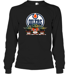 Edmonton Oilers Star Wars Logo Baby Yoda Long Sleeve T-Shirt - PrimaryTee