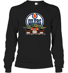Edmonton Oilers Star Wars Logo Baby Yoda Long Sleeve T-Shirt - PrimaryTee
