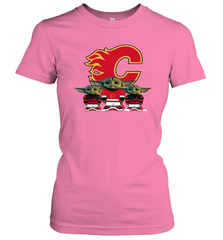 Calgary Flames Star Wars Logo Baby Yoda Women's T-Shirt - PrimaryTee