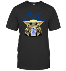 Baby Yoda Hugs Pabst Blue Ribbon Beer Can Star Wars Shirts Men's T-Shirt - PrimaryTee