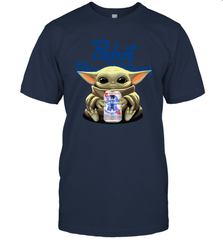 Baby Yoda Hugs Pabst Blue Ribbon Beer Can Star Wars Shirts Men's T-Shirt - PrimaryTee