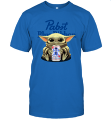 Baby Yoda Hugs Pabst Blue Ribbon Beer Can Star Wars Shirts Men's T-Shirt - PrimaryTee