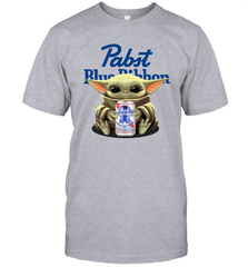 Baby Yoda Hugs Pabst Blue Ribbon Beer Can Star Wars Shirts Men's T-Shirt - PrimaryTee