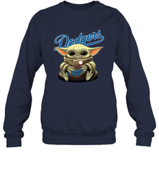 Baby Yoda Hugs The Los Angeles Dodgers Shirts Sweatshirt - PrimaryTee
