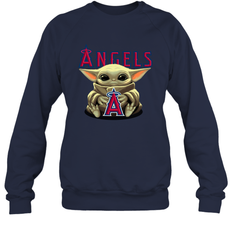Baby Yoda Hugs The Los Angeles Angels Shirts Sweatshirt - PrimaryTee